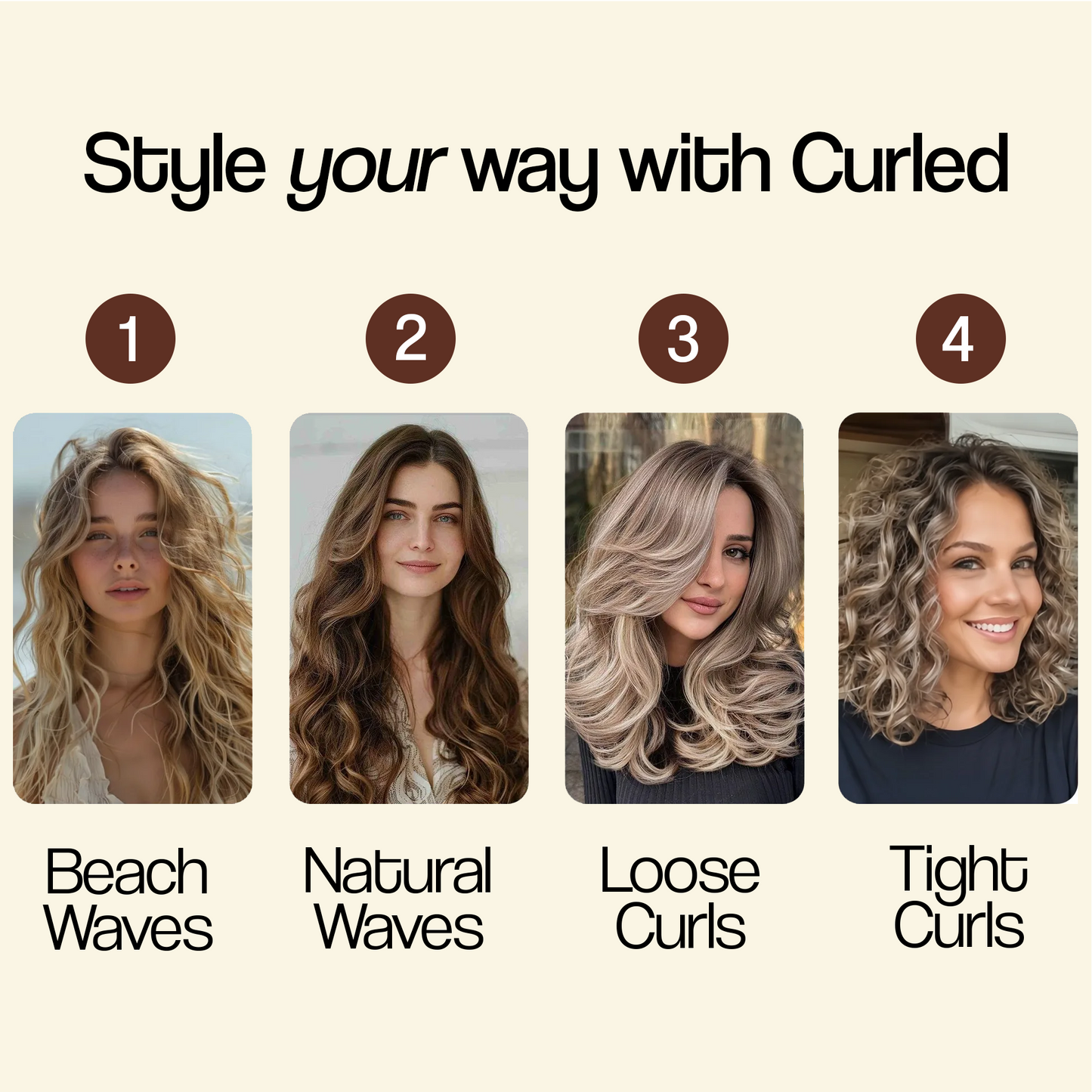 Curled Hair Curling Iron